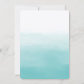 Glam Gold Ananas Aqua Waterverf Ombre Bruiloft Kaart (Achterkant)