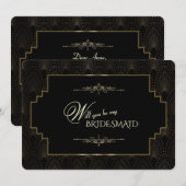 Glam Gold Art Deco 1920 zijn mijn Bridesmaid Kaart (Voorkant / Achterkant)