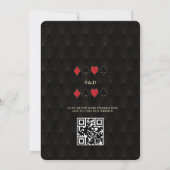 Glam Gold Art Deco Casino QR Code Poker Bruiloft Kaart (Achterkant)