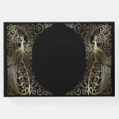 Glam Gold Art Deco Peacocks Wedding Gastenboek (Achterkant)