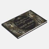 Glam Gold Art Deco Peacocks Wedding Gastenboek (Hoek)