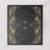 Glam Gold Art Deco Peacocks Wedding Plaatskaartje (Buitenkant ongevouwen)