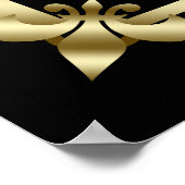 Glam Gold Art Deco Unplugged Wedding Ceremony Sign Poster (Hoek)