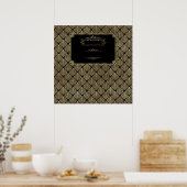 Glam Gold Black Art Deco Poster (Keuken)