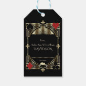 Glam Gold Black Gatsby Style Roaring 20s Wedding Cadeaulabel (Voorkant)