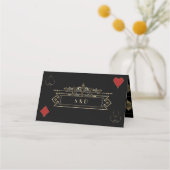 Glam Gold Black Gatsby Style Roaring 20s Wedding Plaatskaartje (Achterkant)