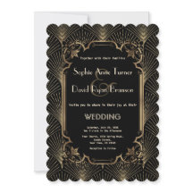 Glam Gold Black Great Gatsby Art Deco Wedding