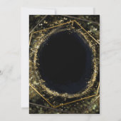 Glam Gold & Black Modern Abstract Glam Sweet 16 Kaart (Achterkant)