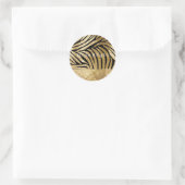 Glam Gold Black Zebra Animal Glitzy Sparkle Ronde Sticker (Tas)