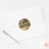 Glam Gold Black Zebra Animal Glitzy Sparkle Ronde Sticker (Envelop)