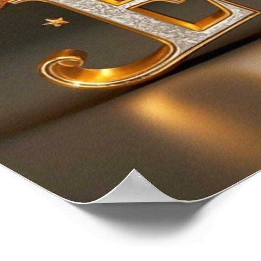 Glam Gold Bling Beste Moeder Ooit Poster (Hoek)