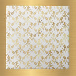 Glam Gold Bloemen Wit Tegeltje<br><div class="desc">Witte tegel met een gouden bloemenontwerp.</div>