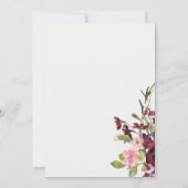 Glam Gold Blush Burgundy Waterverf Roos Floral Notitiekaartje (Achterkant)