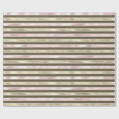 Glam Gold Blush Pink Brown Stripes Cadeaupapier (Vlak)
