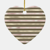 Glam Gold Blush Pink Brown Stripes Glitter Sparkle Keramisch Ornament (Achterkant)