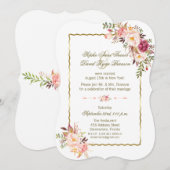 Glam Gold Blush Pink Floral Evening Weddenschap Kaart (Voorkant / Achterkant)