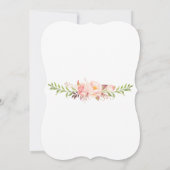 Glam Gold Blush Pink Floral Evening Weddenschap Kaart (Achterkant)