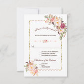 Glam Gold Blush Pink Floral Weddenschap RSVP (Voorkant)