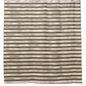 Glam Gold Blush Roze Bruine Strepen Douchegordijn (Voorkant)