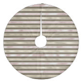 Glam Gold Blush Roze Bruine Strepen Fleece Kerstboom Rok (Voorkant)