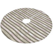 Glam Gold Blush Roze Bruine Strepen Fleece Kerstboom Rok (Gekanteld)