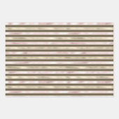Glam Gold Blush Roze Bruine Strepen Inpakpapier Vel (Voorkant 2)