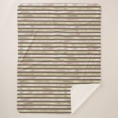 Glam Gold Blush Roze Bruine Strepen Sherpa Deken (Voorkant)