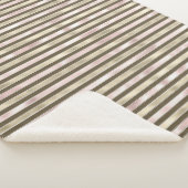 Glam Gold Blush Roze Bruine Strepen Sherpa Deken (3/4)