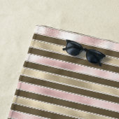 Glam Gold Blush Roze Bruine Strepen Strandlaken (In situ)