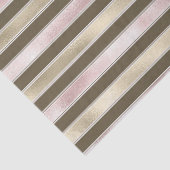 Glam Gold Blush Roze Bruine Strepen Tissuepapier (Detail)