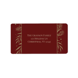 Glam Gold Botanical Maroon Retourlabels Etiket