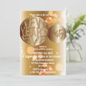 Glam Gold Brons Oud en Nieuw Feest Kaart (Staand voorkant)