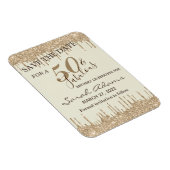 Glam Gold Brown Drip 50 Fab Birthday Save the Date Magneet (Rechterzijde)