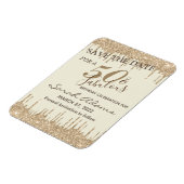 Glam Gold Brown Drip 50 Fab Birthday Save the Date Magneet (Linkerzijde)