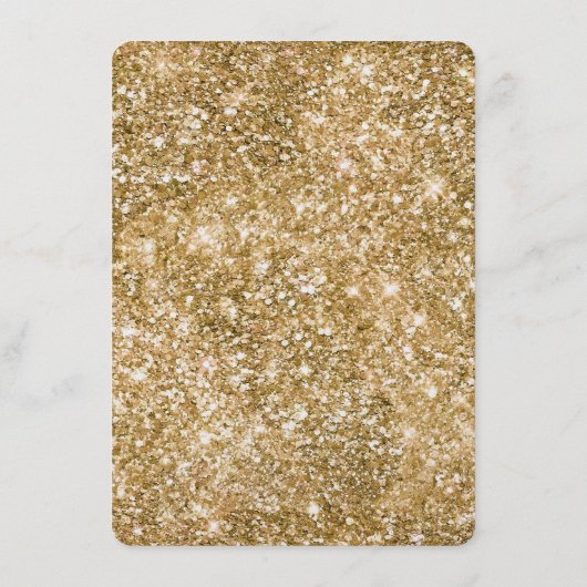 Glam Gold Bruiloft Menu (Achterkant)