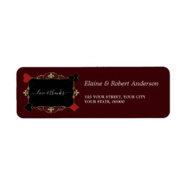 Glam Gold Casino Deep Burgundy Huwelijk Retour  Etiket