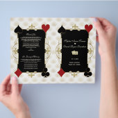 Glam Gold Casino Vegas Wedding Program Flyer (Hand)