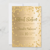 Glam Gold Chic Glitter Foto Zoet 16 Kaart (Voorkant)