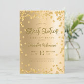 Glam Gold Chic Glitter Foto Zoet 16 Kaart (Staand voorkant)