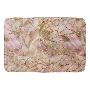 Glam Gold Chic Pink Peacock Badmat