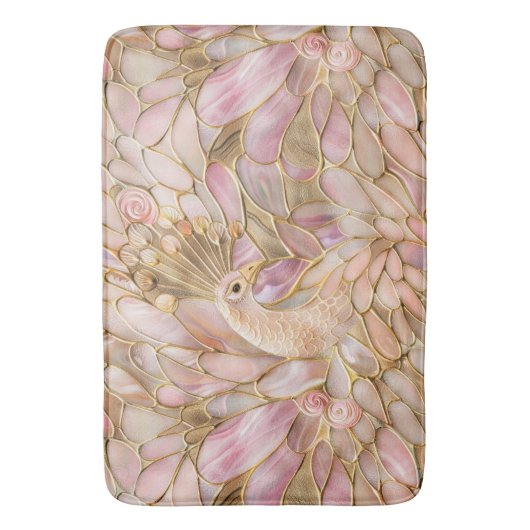 Glam Gold Chic Pink Peacock Badmat (Voorkant Verticaal)