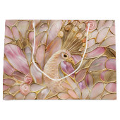 Glam Gold Chic Pink Peacock Groot Cadeauzakje (Voorkant)