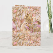Glam Gold Chic Pink Peacock Kaart (Achterkant)