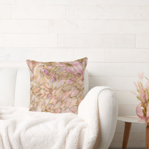 Glam Gold Chic Pink Peacock Kussen