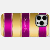 Glam Gold Chic Pink Ribbon Case-Mate iPhone Case (Achterkant (horizontaal))