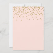 Glam Gold Confetti Baby shower op Blush Pink Kaart (Achterkant)