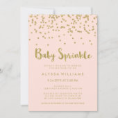 Glam Gold Confetti Baby Sprinkle op Blush Pink Kaart (Voorkant)