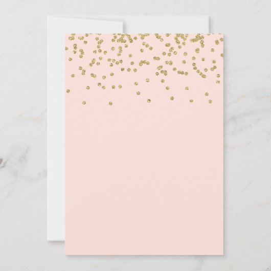 Glam Gold Confetti Baby Sprinkle op Blush Pink Kaart (Achterkant)