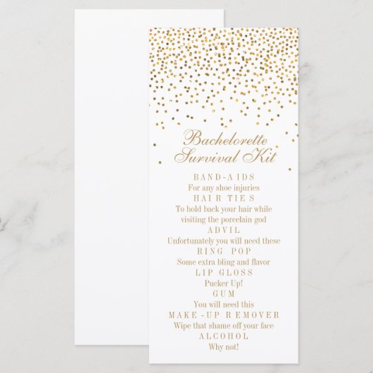  Glam Gold Confetti Bachelorette Overleving (Voorkant / Achterkant)