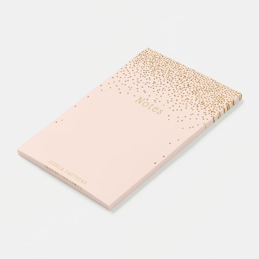  Glam Gold Confetti Blush Pink Post-it® Notes (Schuin)
